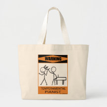 Warning Temperamental Pianist Canvas Bags