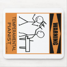 Warning Temperamental Pianist Mousemats