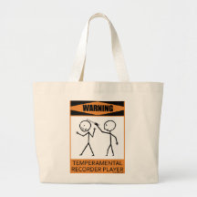 Warning Temperamental Recorder Player Bag