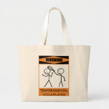 Warning Temperamental Viola Player Tote Bags