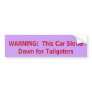 WARNING:  This Car Slows Down... Bumper Stickers