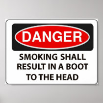 Warning to smokers print