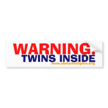 WARNING!, TWINS INSIDE Bumper Sticker