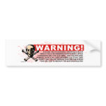 Warning-White Bumper Stickers