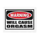 Warning WILL CAUSE ORGASM Postcard
