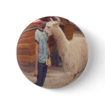 Warped Biting Llama Button