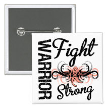 Warrior Fight Strong Uterine Cancer Buttons