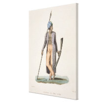 Warrior from the Island of Guebe, from 'Voyage aut canvas prints