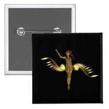 Warrior Girl Button