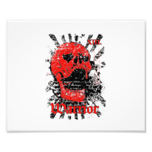 warrior skull affected design photographic print