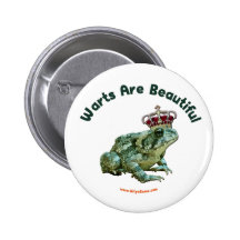 Warts Beautiful Frog Toad Prince Pinback Button