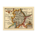 "Warwickeshire" Warwickshire County Map postcards