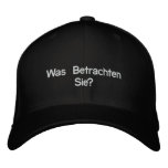 Was Betrachten Sie? embroidered hats
