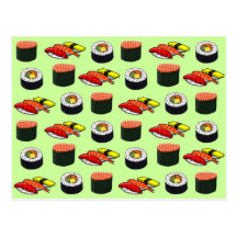 Wasabi Green Sushi Post Card