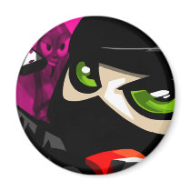 Wasabi - Purple background Fridge Magnets