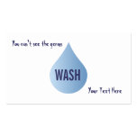 WASH hands blue rain drop clean water card business cards