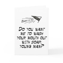 Wash your mouth out with soap greeting cards