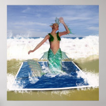 Washed Ashore - Fantasy Art Mermaid By Moonlake Poster