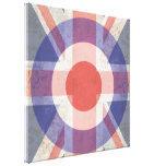 Washed Mod Target on aged union jack canvas prints