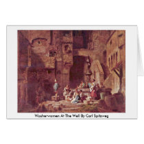 Washerwomen At The Well By Carl Spitzweg cards