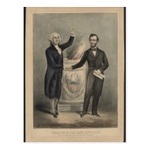 Washington and Lincoln Postcard