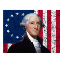 Washington and The American Flag Post Card