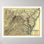 Washington & Atlantic Railroad Map 1883 Poster