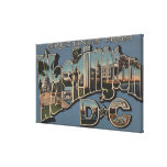 Washington D. C. - Large Letter Scenes Gallery Wrapped Canvas
