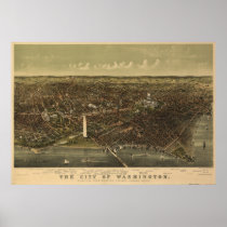 Washington DC 1892 Antique Panoramic Map