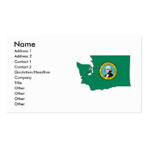 Washington Flag Map Business Card Templates
