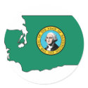 Washington Flag Map stickers
