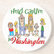 Washington Funny Trailer Park Sandstone Coaster