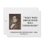 Washington Irving Drink Beer Think Beer Quote invitations