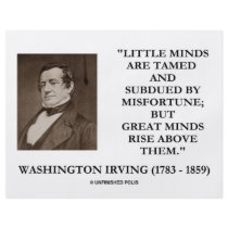 Washington Irving Little Minds Great Minds Quote Flyer