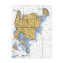 Washington Island, WI Nautical Chart Postcard