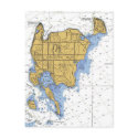 Washington Island, WI Nautical Chart postcards