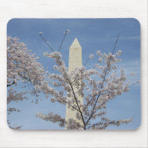 washington monument cherry blossoms mouse pad