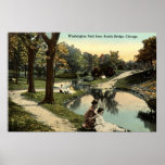 Washington Park Chicago Children 1915 vintage Print