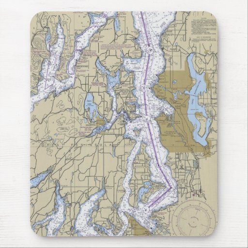 Washington Puget Sound Seattle Chart Mouse Pad