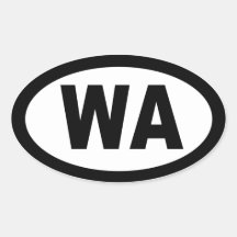 Washington - sheet of 4 oval car stickers