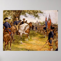 Washington Taking Command of the American Army Poster