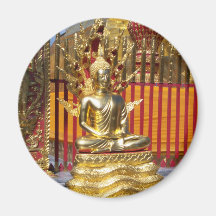 Wat Phrathat Doi Suthep Gold Buddha Fridge Magnet