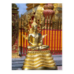 Wat Phrathat Doi Suthep Gold Buddha Postcard