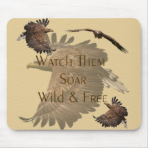 Watch Them Soar, Wild & Free -Animals, Eagles Mouse Mat