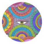 Watchful Green Eyed Mandala Art Sticker