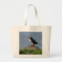 Watchful Puffin Tote Bag