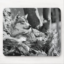 watchful wolf mouse pads