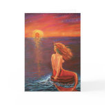 Watching The Sunset - Mermaid art Greeting Card