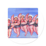 Water Aerobics Divas Fun Whimsical Chubby stickers