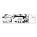 Water Bottle Label Black Toile Fabric Print Patter bumper stickers